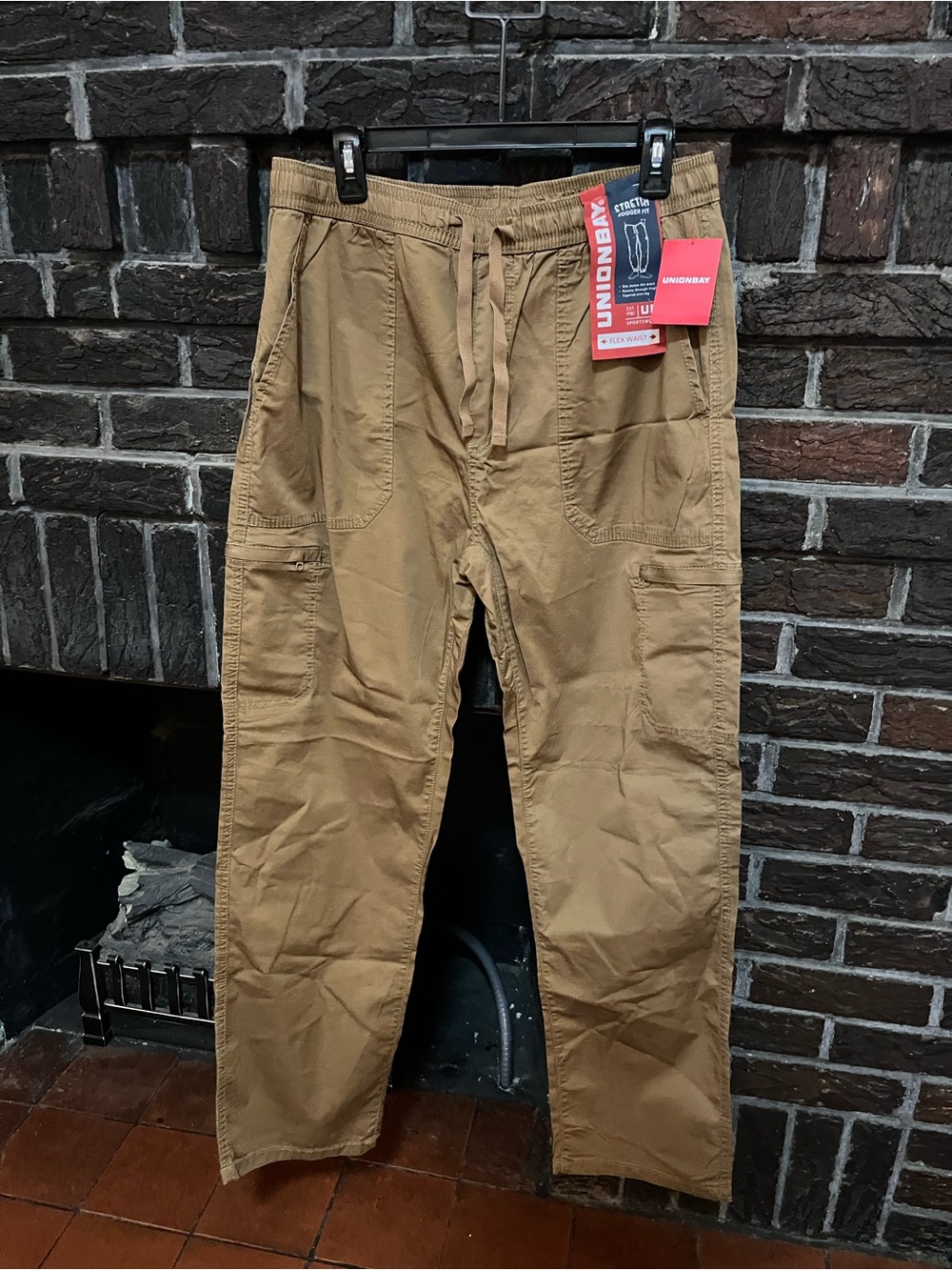 UNIONBAY Men's Khaki Drawstring Cargo Pants